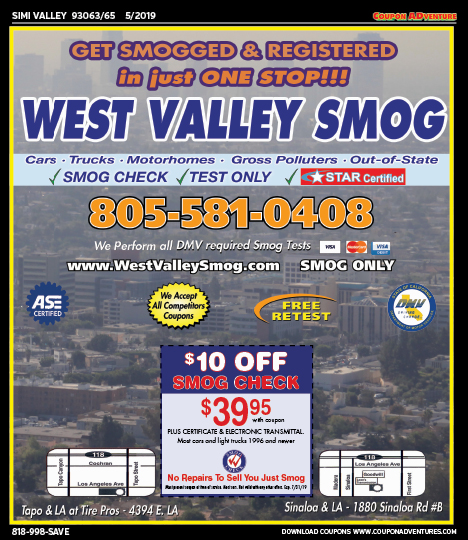 West Valley Smog, Simi Valley, coupons, direct mail, discounts, marketing, Southern California