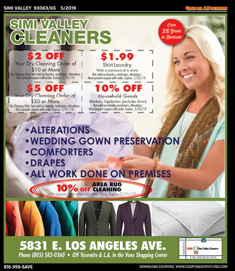 Simi Valley Cleaners, Simi Valley, coupons, direct mail, discounts, marketing, Southern California