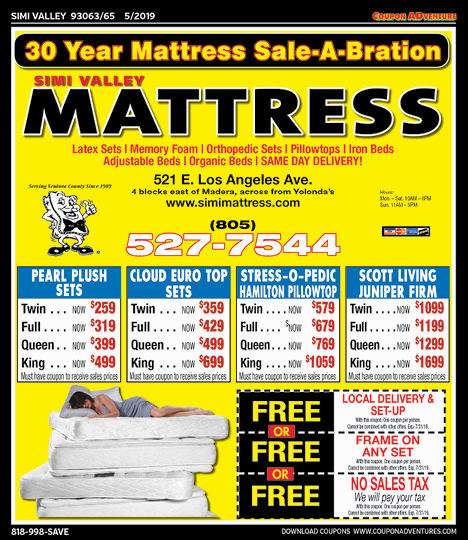 Simi Valley Mattress, Simi Valley, coupons, direct mail, discounts, marketing, Southern California