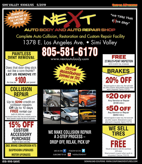 Next AutoBody and Auto Repair Shop, Simi Valley, coupons, direct mail, discounts, marketing, Southern California