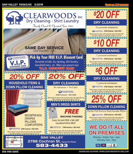 Clearwoods Inc., Simi Valley, coupons, direct mail, discounts, marketing, Southern California