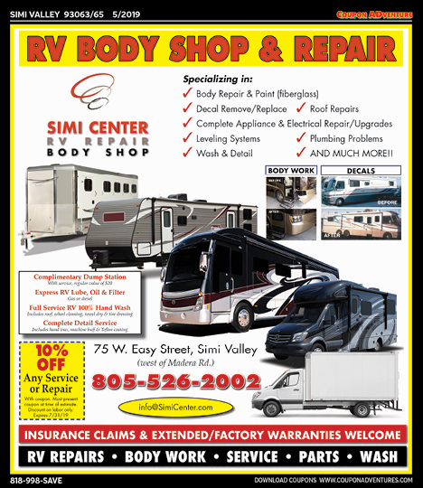 Simi Center RV Repair, Simi Valley, coupons, direct mail, discounts, marketing, Southern California