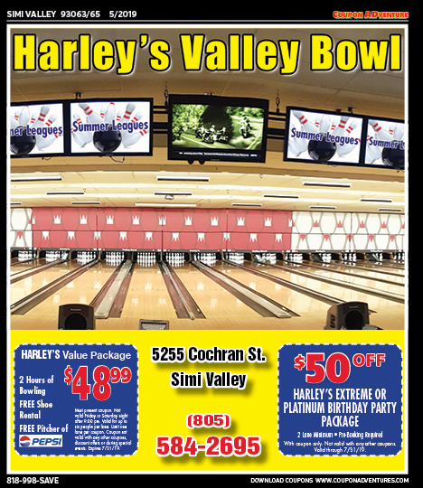 Harley's Valley Bowl, Simi Valley, coupons, direct mail, discounts, marketing, Southern California