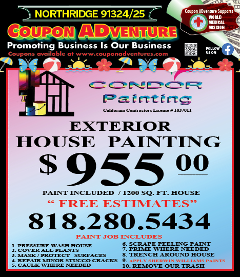 Condor Painting, Northridge, coupons, direct mail, discounts, marketing, Southern California