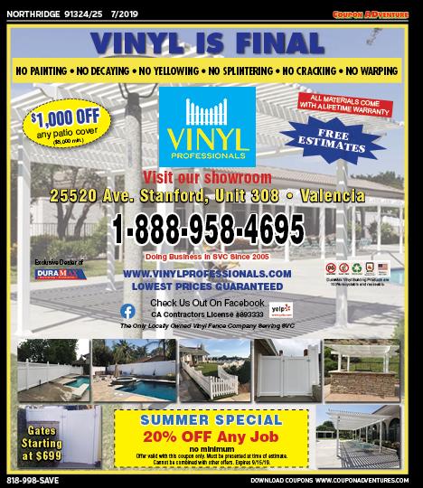 Vinyl Professioanls, Northridge, coupons, direct mail, discounts, marketing, Southern California