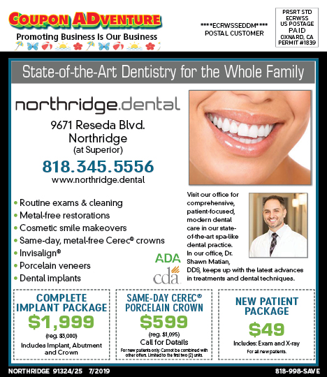 Northridge Dental, Northridge, coupons, direct mail, discounts, marketing, Southern California