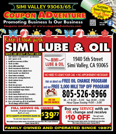 Simi Lube & Oil, Simi Valley, coupons, direct mail, discounts, marketing, Southern California