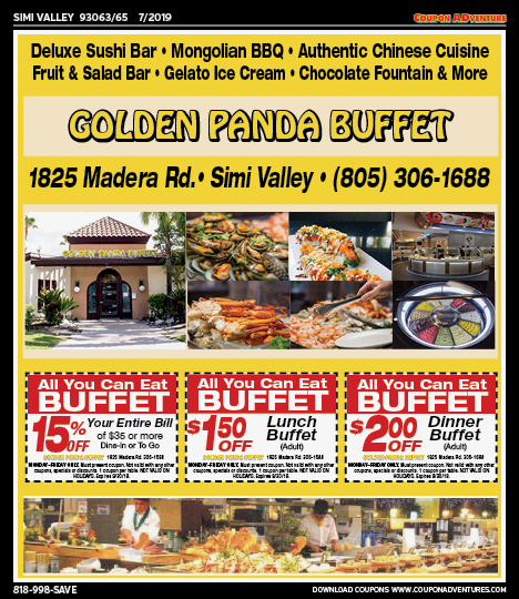 Golden Panda Buffet, Simi Valley, coupons, direct mail, discounts, marketing, Southern California