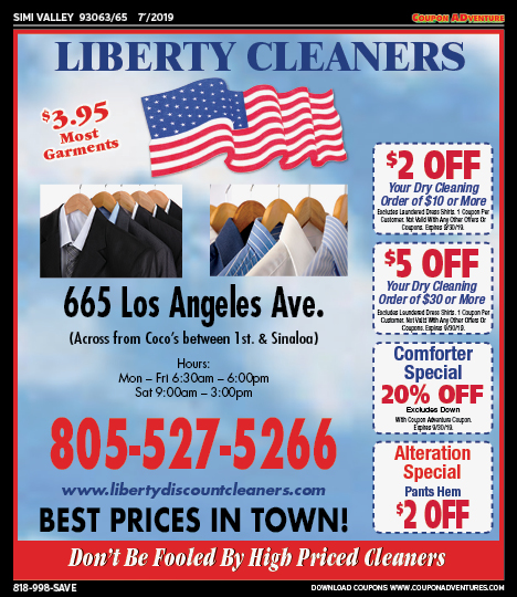 Liberty Cleaners, Simi Valley, coupons, direct mail, discounts, marketing, Southern California