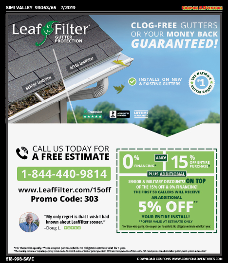 Leaf Filter, Simi Valley, coupons, direct mail, discounts, marketing, Southern California