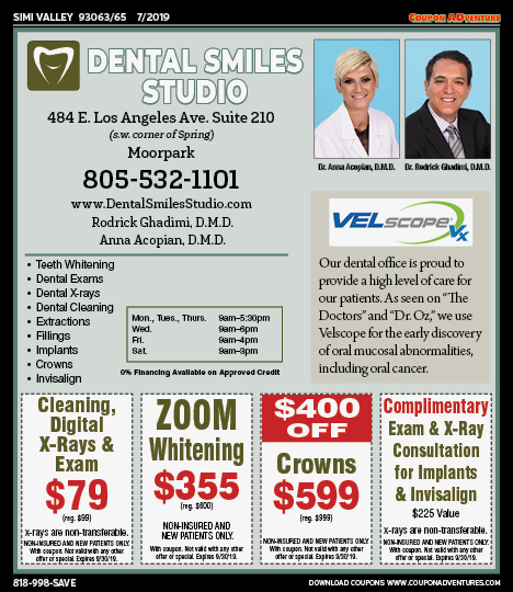 Dental Smiles Studio, Simi Valley, coupons, direct mail, discounts, marketing, Southern California