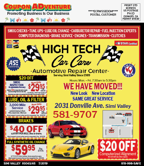 High Tech Car Care, Simi Valley, coupons, direct mail, discounts, marketing, Southern California