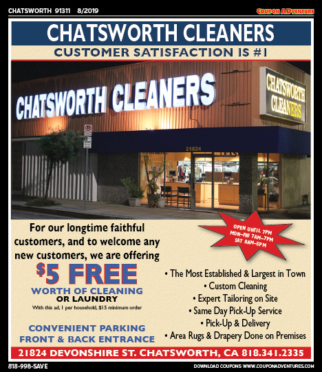 Chatsworth Cleaners, Porter Ranch, coupons, direct mail, discounts, marketing, Southern California