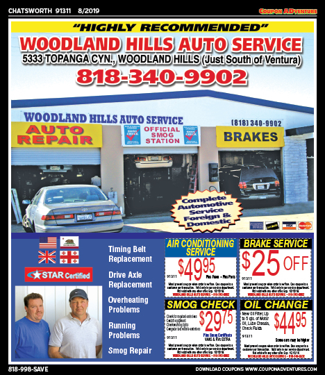 Woodland Hills Auto Service, Porter Ranch, coupons, direct mail, discounts, marketing, Southern California