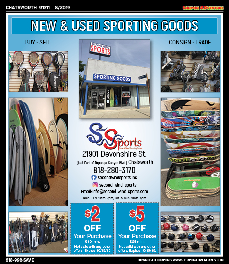 Second Wind Sports, Porter Ranch, coupons, direct mail, discounts, marketing, Southern California