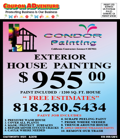 Condor Painting, Porter Ranch, coupons, direct mail, discounts, marketing, Southern California