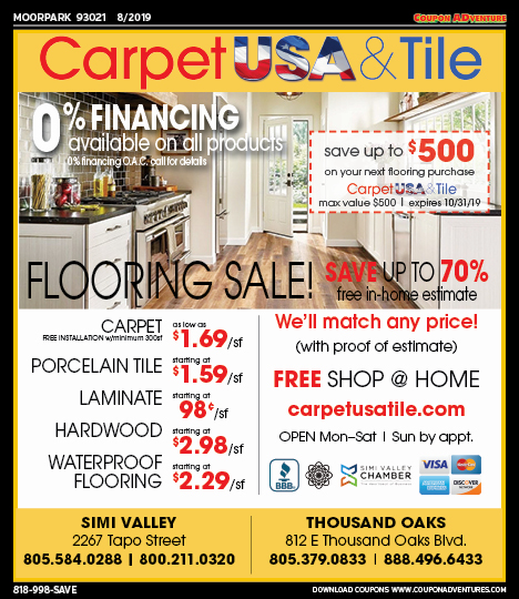 Carpet USA & Tile, Porter Ranch, coupons, direct mail, discounts, marketing, Southern California