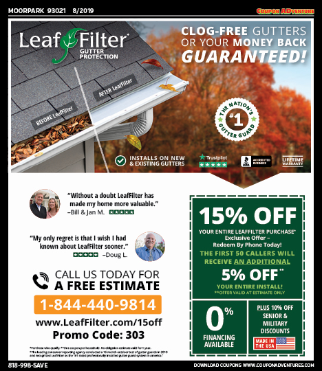 Leaf Filter, Porter Ranch, coupons, direct mail, discounts, marketing, Southern California