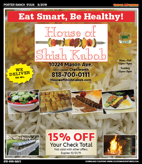 House of Shish Kabob, Porter Ranch, coupons, direct mail, discounts, marketing, Southern California