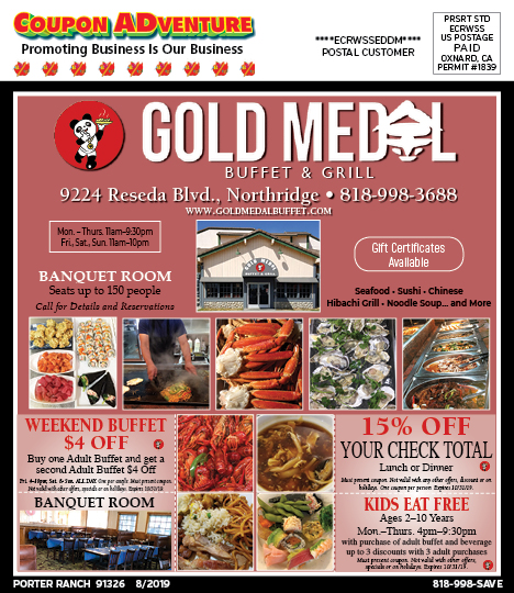 Gold Medal Buffet & Grill, Porter Ranch, coupons, direct mail, discounts, marketing, Southern California