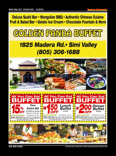 Golden Panda Buffet, Simi Valley, coupons, direct mail, discounts, marketing, Southern California