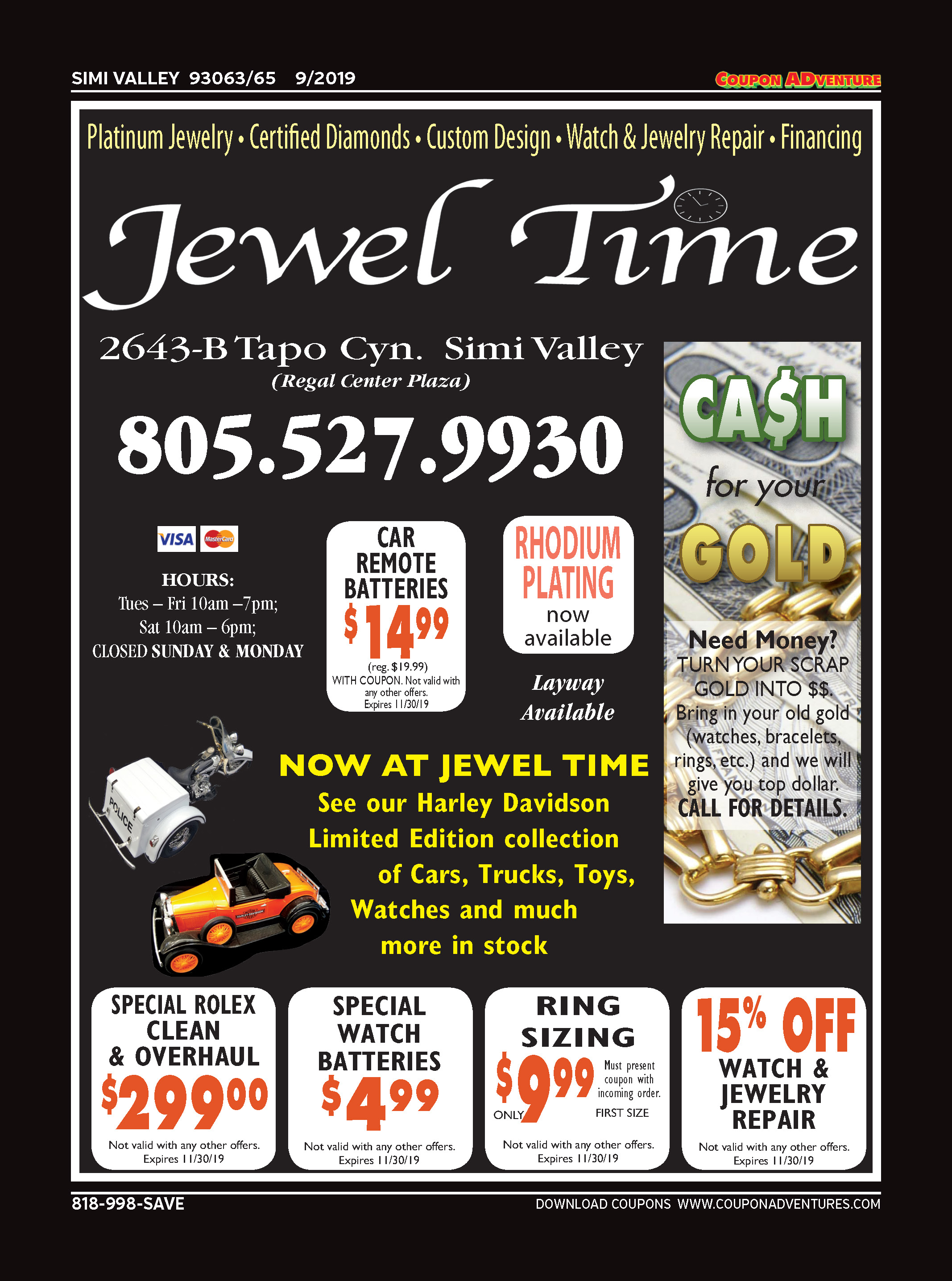 Jewel Time, Simi Valley, coupons, direct mail, discounts, marketing, Southern California