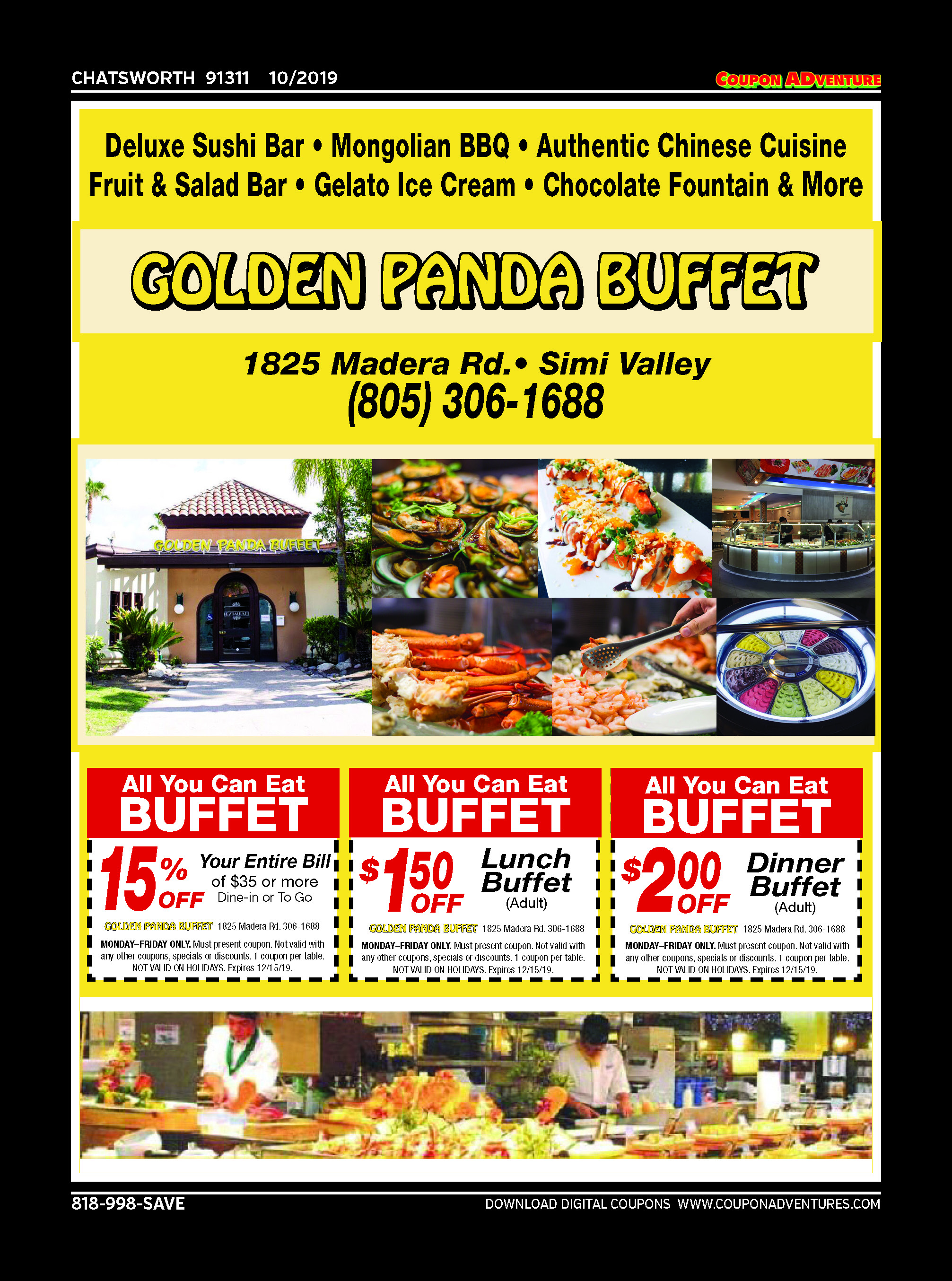 Golden Panda Buffet, Chatsworth, coupons, direct mail, discounts, marketing, Southern California