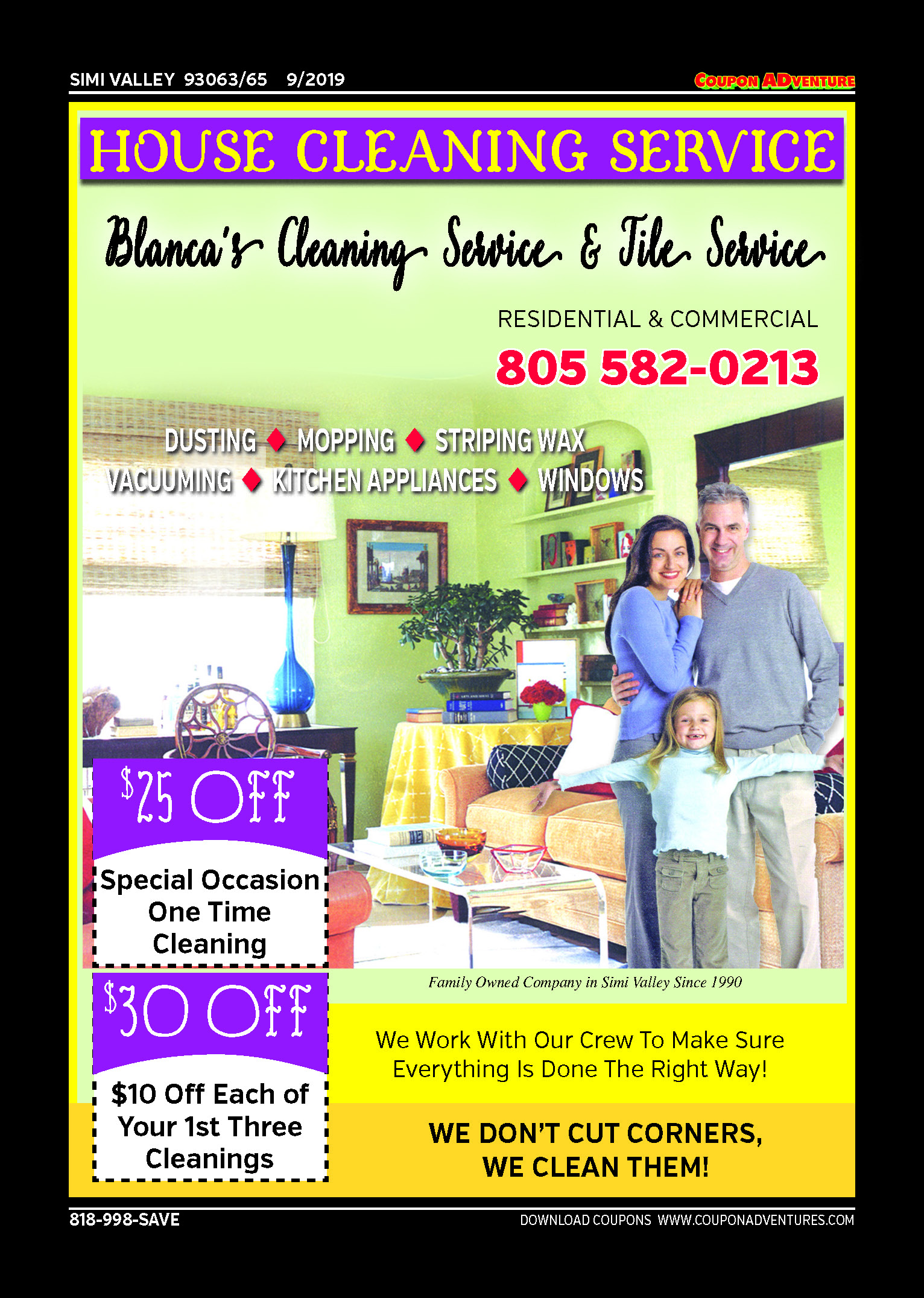 Blanca's Cleaning, Simi Valley, coupons, direct mail, discounts, marketing, Southern California