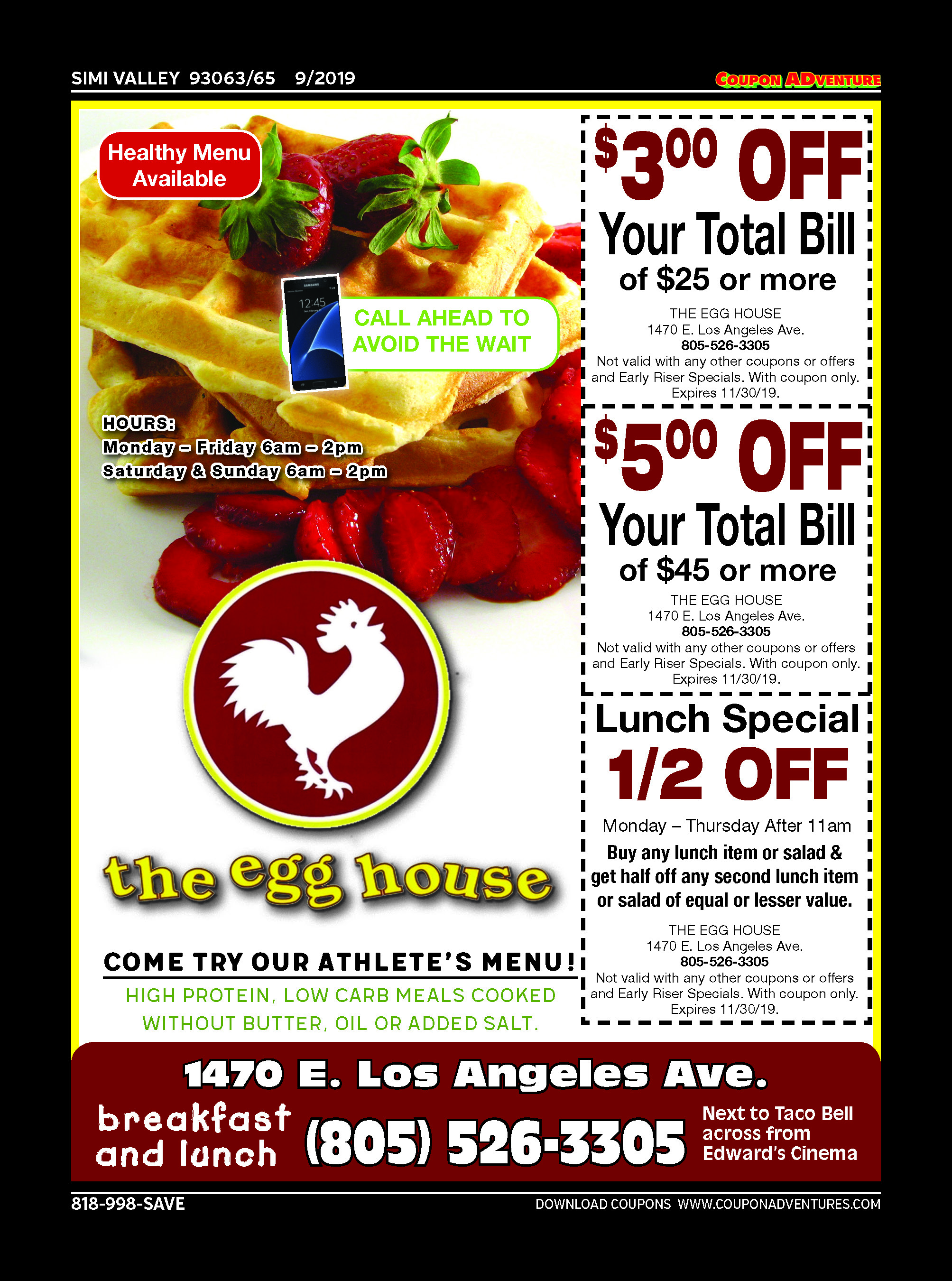 The Egg House, Simi Valley, coupons, direct mail, discounts, marketing, Southern California