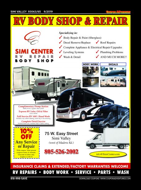 Simi Service Center RV Repair, Simi Valley, coupons, direct mail, discounts, marketing, Southern California