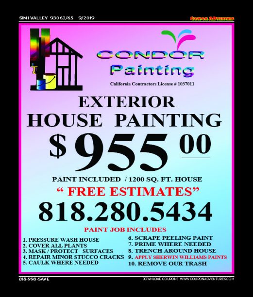 Condor Painting, Simi Valley, coupons, direct mail, discounts, marketing, Southern California