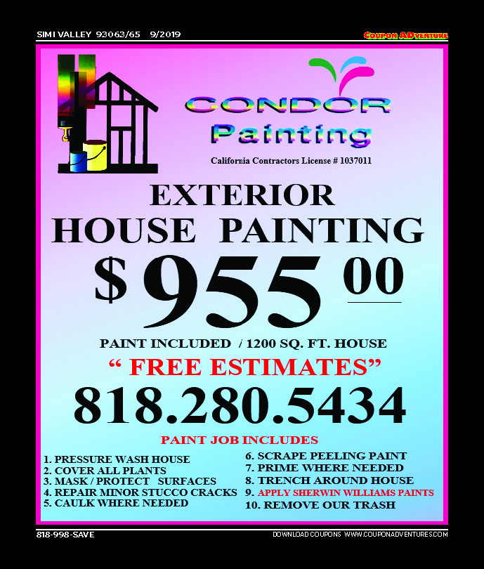 Condor Painting, Simi Valley, coupons, direct mail, discounts, marketing, Southern California