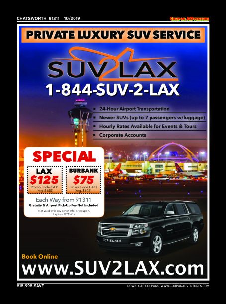 SUV 2 LAX, Chatsworth, coupons, direct mail, discounts, marketing, Southern California