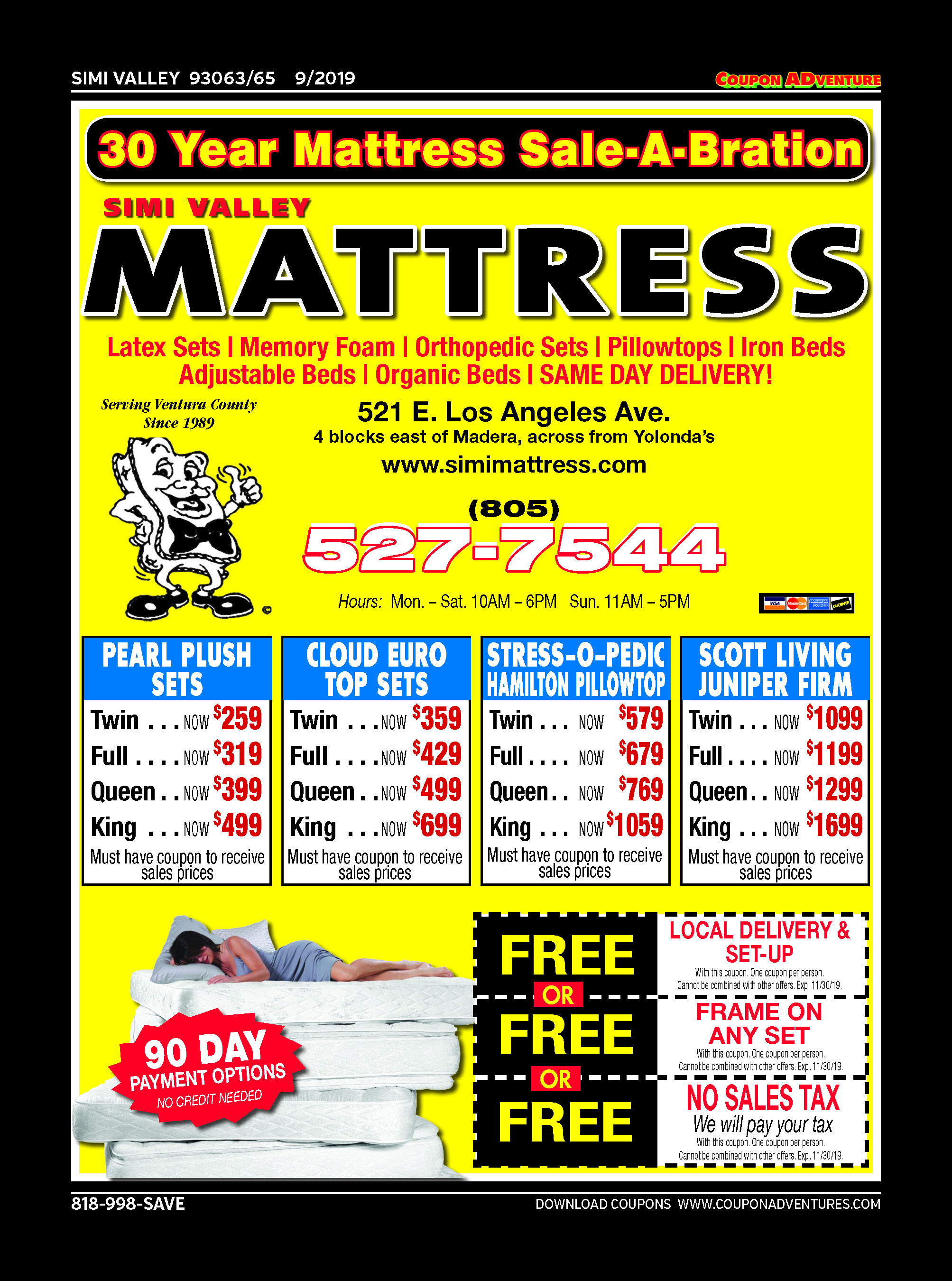 Simi Valley Mattress, Simi Valley, coupons, direct mail, discounts, marketing, Southern California