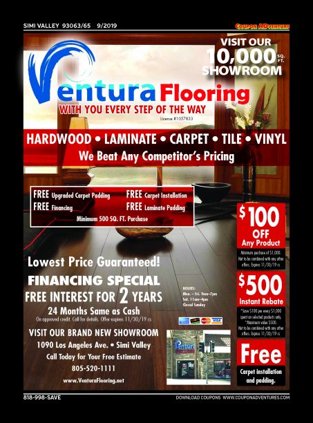 Ventura Flooring, Simi Valley, coupons, direct mail, discounts, marketing, Southern California