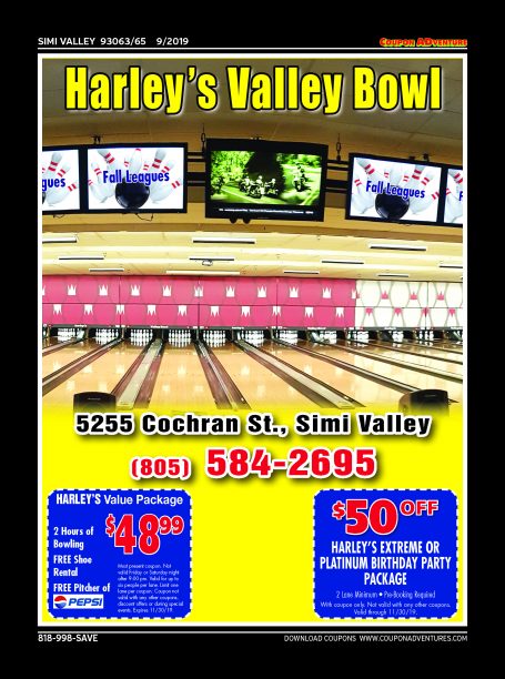 Harley's Valley Bowl, Simi Valley, coupons, direct mail, discounts, marketing, Southern California