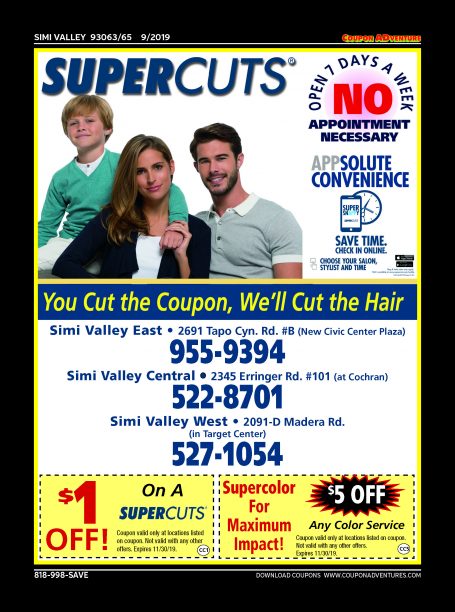 Supercuts, Simi Valley, coupons, direct mail, discounts, marketing, Southern California