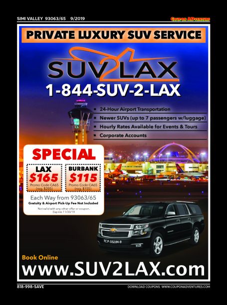 SUV 2 LAX, Simi Valley, coupons, direct mail, discounts, marketing, Southern California