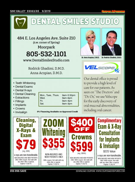 Dental Smiles Studio, Simi Valley, coupons, direct mail, discounts, marketing, Southern California