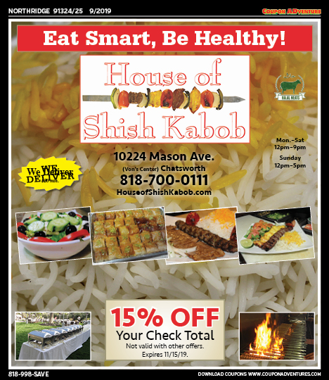 House of Shish Kabob, Northridge, coupons, direct mail, discounts, marketing, Southern California