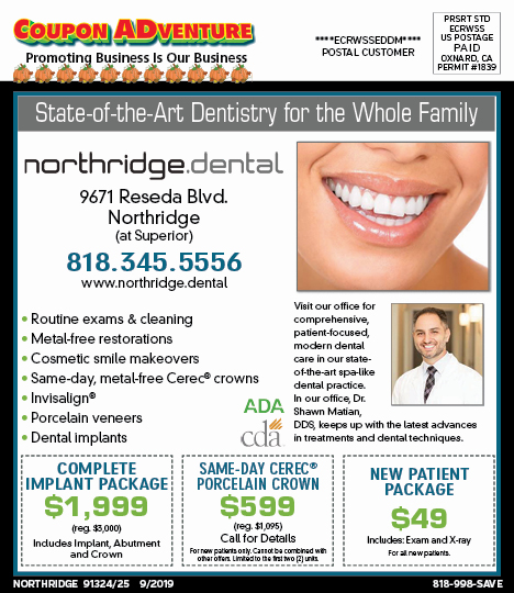 Northridge Dental, Northridge, coupons, direct mail, discounts, marketing, Southern California