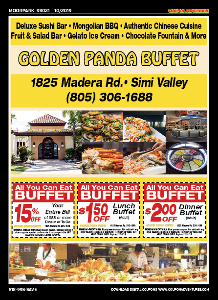 Golden Panda Buffet, Moorpark, coupons, direct mail, discounts, marketing, Southern California