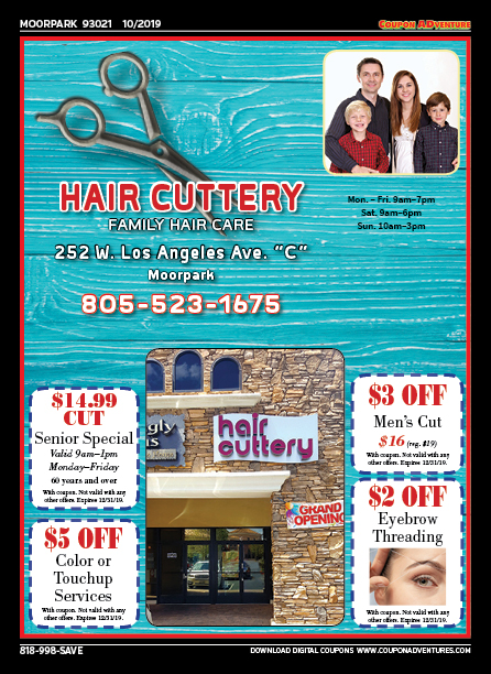 Hair Cuttery, Moorpark, coupons, direct mail, discounts, marketing, Southern California
