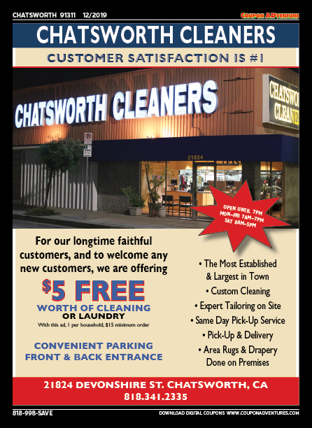 Chatsworth Cleaneres, Chatsworth, coupons, direct mail, discounts, marketing, Southern California