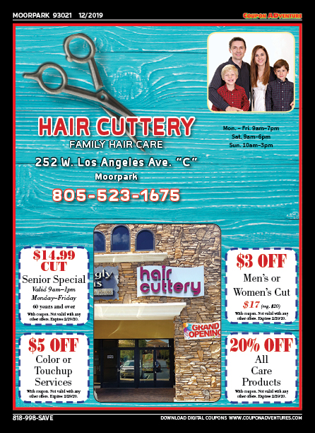 Hair Cuttery, Moorpark, coupons, direct mail, discounts, marketing, Southern California