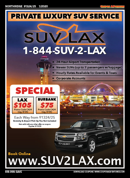 SUV 2 LAX, Northridge, coupons, direct mail, discounts, marketing, Southern California