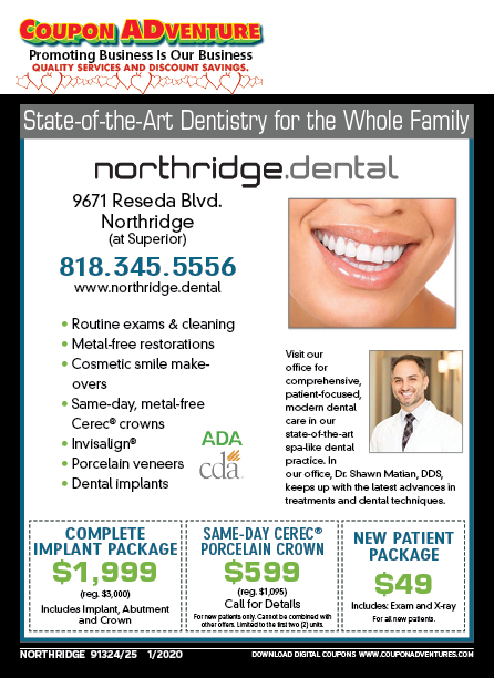 Northridge Dental, Northridge, coupons, direct mail, discounts, marketing, Southern California