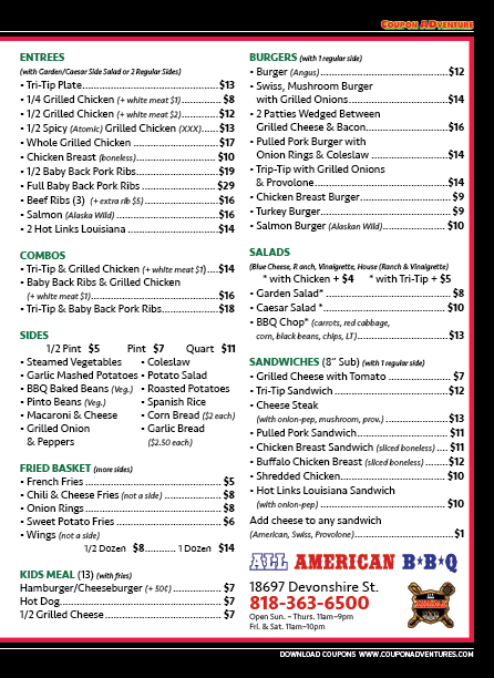 All American BBQ, Porter Ranch, coupons, direct mail, discounts, marketing, Southern California