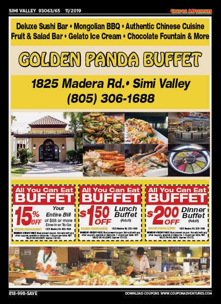 Golden Panda Buffet, Simi Valley, coupons, direct mail, discounts, marketing, Southern California