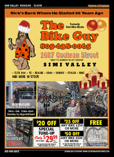 The Bike Guy, Simi Valley, coupons, direct mail, discounts, marketing, Southern California